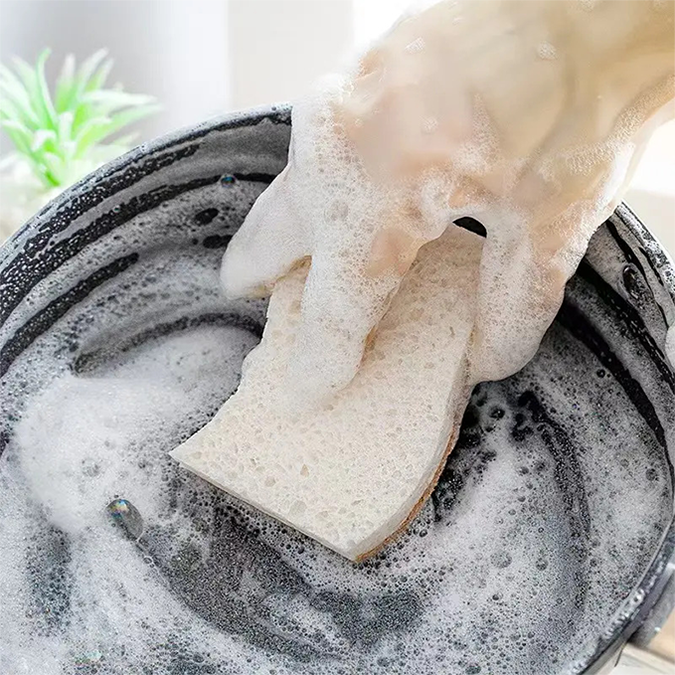 100% Plant-Based Coconut Scrub Sponge – Eco-Friendly & Compostable Kitchen Cleaner