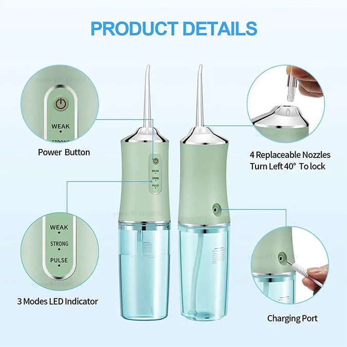 Cordless Dental Water Flosser – 300ml