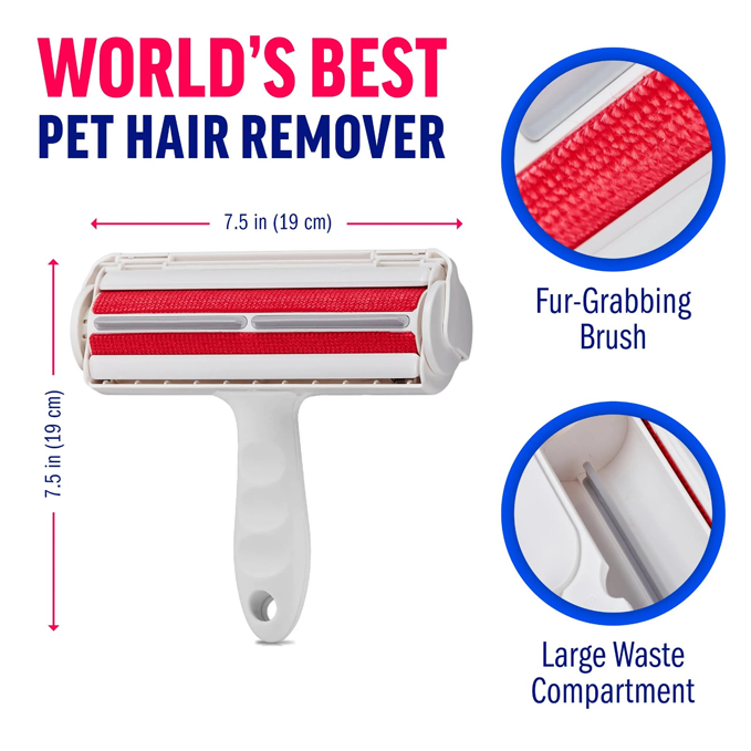 Pet Hair Remover Roller – Reusable Self-Cleaning Brush for Dogs & Cats – Eco-Friendly Lint Roller for Furniture, Clothes & Car