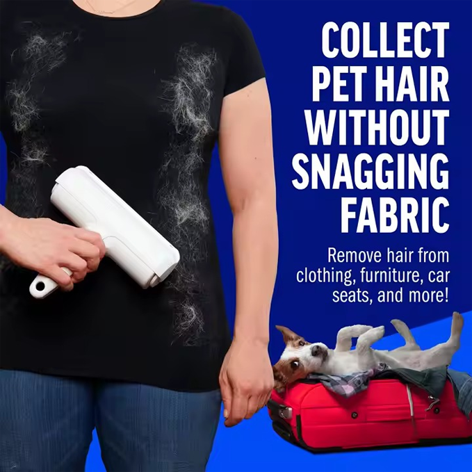 Pet Hair Remover Roller – Reusable Self-Cleaning Brush for Dogs & Cats – Eco-Friendly Lint Roller for Furniture, Clothes & Car