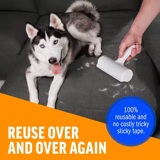 Pet Hair Remover Roller – Reusable Self-Cleaning Brush for Dogs & Cats – Eco-Friendly Lint Roller for Furniture, Clothes & Car