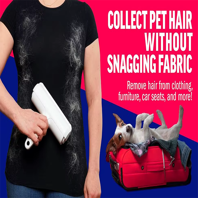 Pet Hair Remover Roller – Reusable Self-Cleaning Brush for Dogs & Cats – Eco-Friendly Lint Roller for Furniture, Clothes & Car