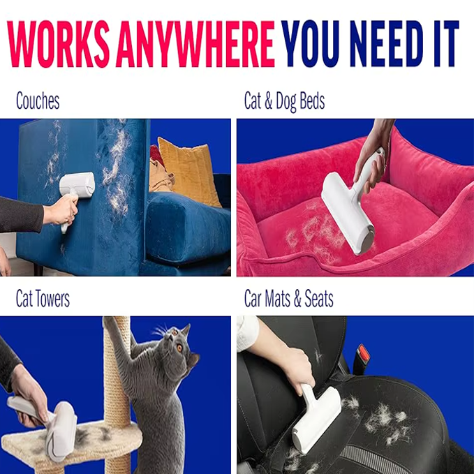 Pet Hair Remover Roller – Reusable Self-Cleaning Brush for Dogs &amp; Cats – Eco-Friendly Lint Roller for Furniture, Clothes &amp; Car
