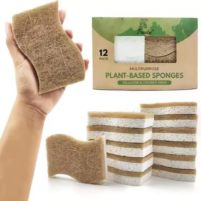 100% Plant-Based Coconut Scrub Sponge – Eco-Friendly &amp; Compostable Kitchen Cleaner